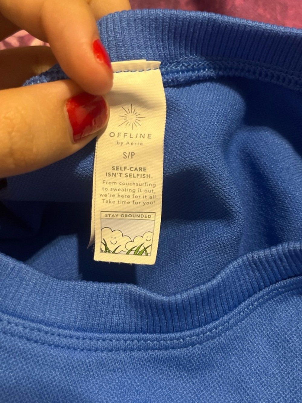 aerie Offline Blue Crop Top
